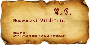 Medveczki Vitális névjegykártya